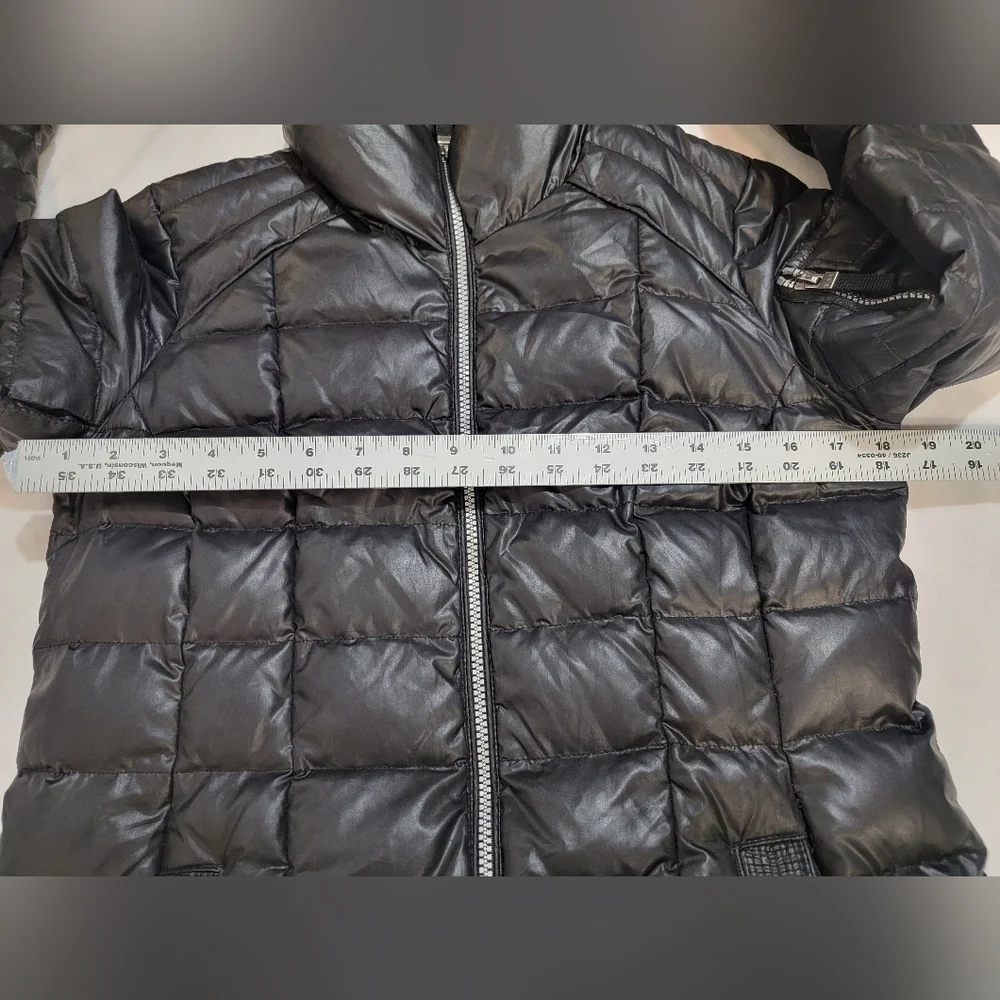 MARC NEW YORK Womens Size Small Black Down Filled Knee Length Puffer Coa…